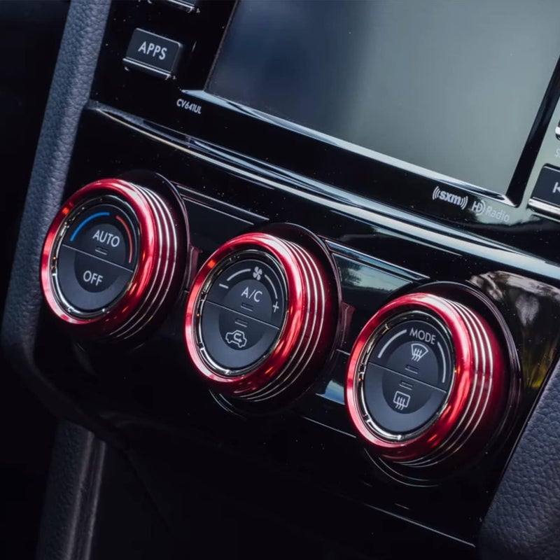 Bentolin for Subaru AC Knob Cover Accessory Center Console Switch Volume Temp Control Button Ring Trim Compatible with Forester 2014-2018, Crosstrek XV 2013-2017,Impreza 2014-2016,WRX/STi 2015-2020 (Red) - Image 5